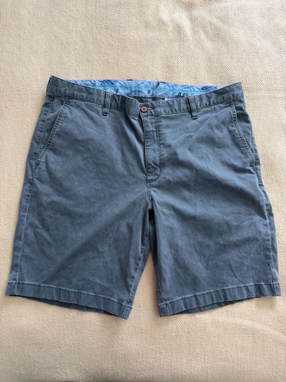 Tommy Bahama Boracay Shorts Mens 38 Grey Cotton Tencel Blend Flat Front 10" Inse - Picture 3 of 11